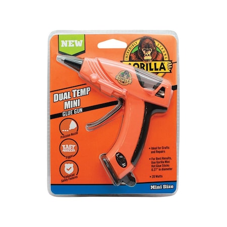 Gorilla Glue Gorilla  20 watts Dual Temperature Mini Glue Gun, Orange GO5558